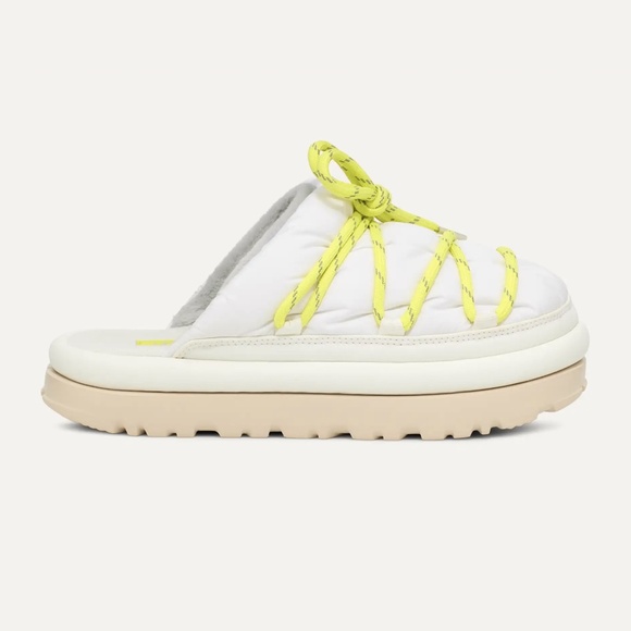 UGG Shoes - UGG Spaceslider Tech Slide White Volt Puff Slippers NWOB Faux Fur Cozy